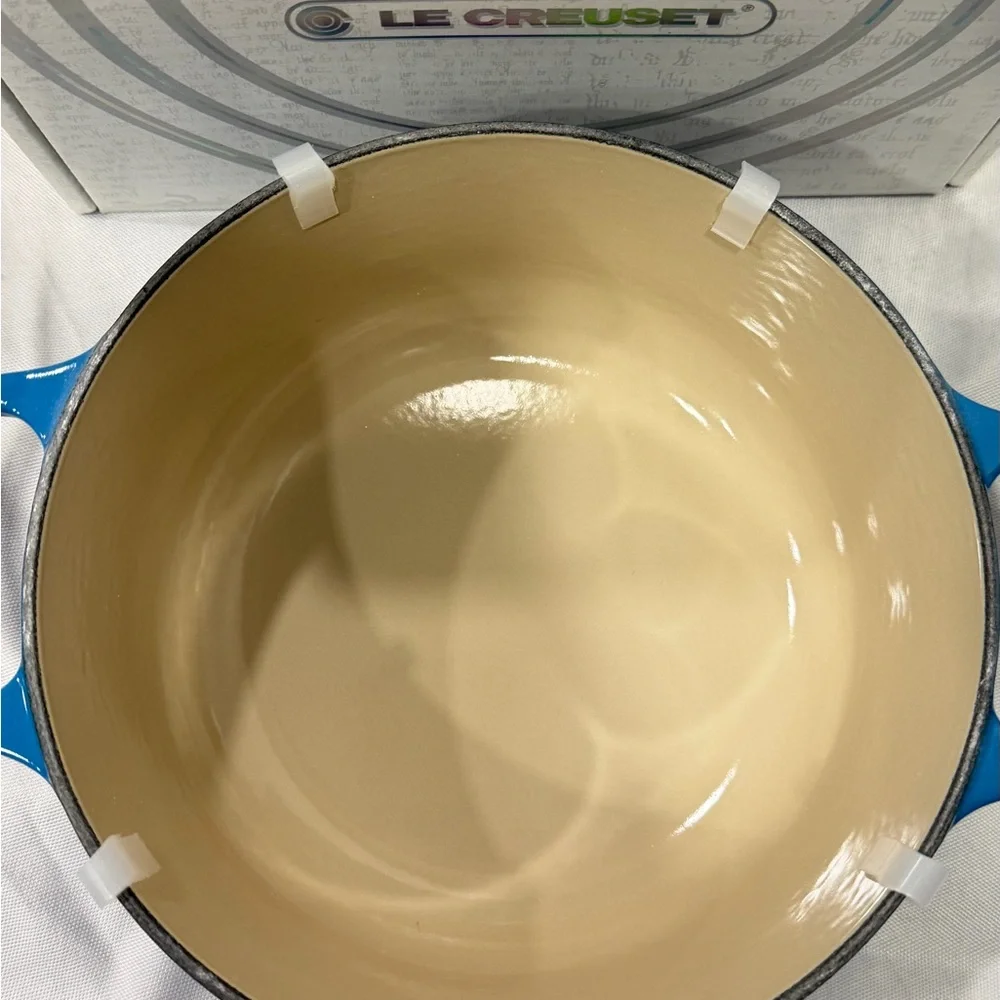 Le Creuset Blue Dutch Oven with Cream Lid